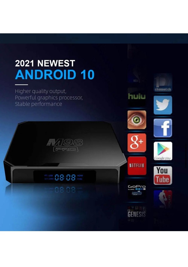 Bilişim Burada M98 Pro Android 10-0 Akıllı Sesli Kumandalı 2gb Ram 16GB 4K 3D Wıfı Android 10 Andriod Tv Box Iptv Cihaz  Iptv Box Inat Box